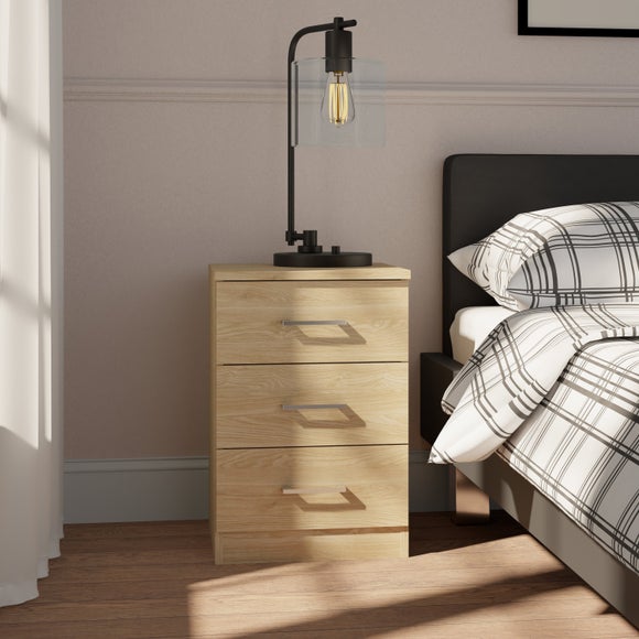 Foster 3 Drawer Bedside Table