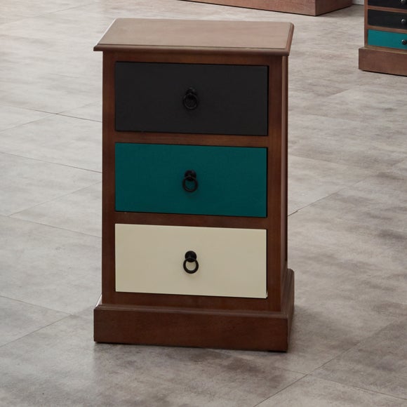 Pacific Loft 3 Drawer Bedside Table