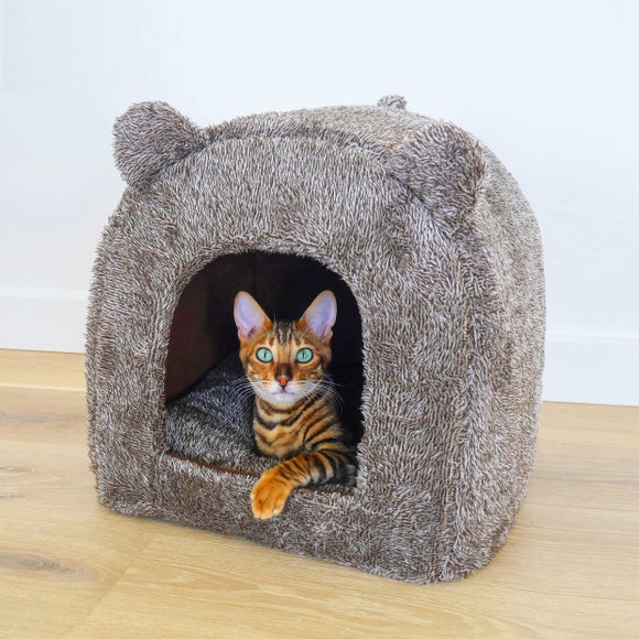 Rosewood Brown Bear Cat Bed