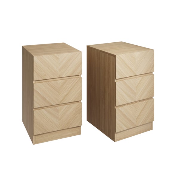 Set of 2 Taranto 3 Drawer Bedside Tables