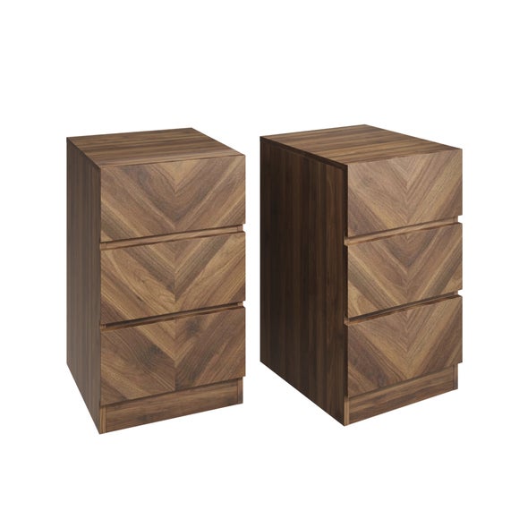 Set of 2 Taranto 3 Drawer Bedside Tables