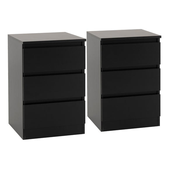 Set of 2 Walker 3 Drawer Bedside Tables