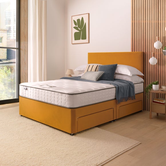 Silentnight Divan Bed With Velvet Paris Headboard and 800 Pocket Sprung Mattress