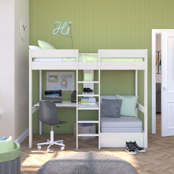 Stompa Uno Highsleeper With Chair Bed And Cushion Set