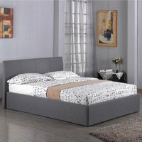 Feray Fabric Ottoman Storage King Size Bed In Grey