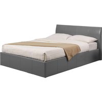 Feray PU Leather Ottoman Storage King Size Bed In Grey