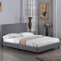 Feray Fabric Double Bed In Grey