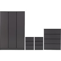 Mcgowen Wooden Bedroom Furniture Set With 3 Doors In Grey