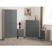 Mack Gloss Bedroom Furniture Set With 2 Doors In Grey