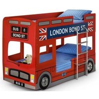 Lejane Bus Modern Style Children Bunk Bed In Red
