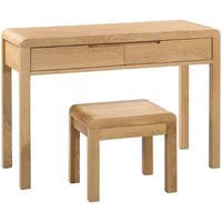 Camber Wooden Dressing Table And Stool In Oak
