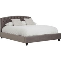 Flegetonte Velvet King Size Bed In Brushed Steel