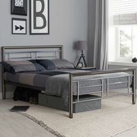 Montane Metal Double Bed In Chrome And Nickel
