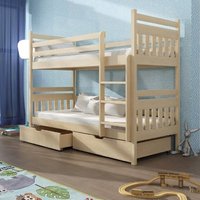 Adrian Wooden Bunk Bed With Foam Mattress In Pine