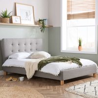Stock Fabric Small Double Bed In Grey