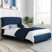 Bulverde Fabric Small Double Bed In Midnight Blue