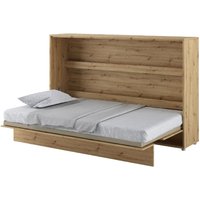 Cadillac Horizontal Wall Wooden Small Double Bed In Artisan Oak
