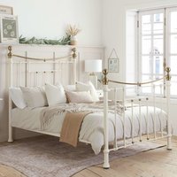 Brunt Metal Double Bed In Cream