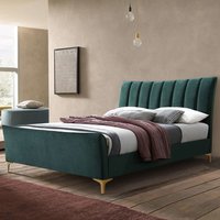 Carteret Fabric Small Double Bed In Green
