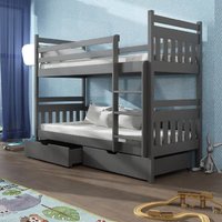 Adrian Wooden Bunk Bed With Bonnell Mattress In Graphite