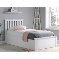 ASC Sydney White Wooden Ottoman Bed Frame - 5ft King Size