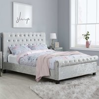 Siena Fabric King Size Bed In Steel Crushed Velvet