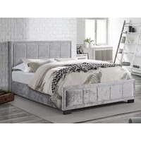 Birlea Hannover Steel Crushed Velvet Glitz Fabric Bed Frame - 5ft King Size