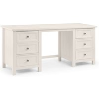 Madge Wooden Dressing Table In White With 6 Drawers