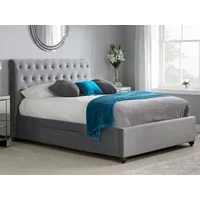 Birlea Marlow Grey Fabric 2 Drawer Bed Frame - 5ft King Size