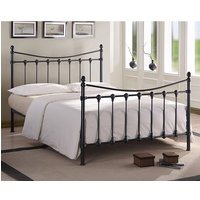 Florida Vintage Style Metal Small Double Bed In Black