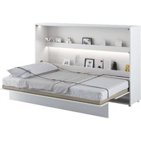 Cadillac Horizontal Wall Wooden Small Double Bed In Matt White
