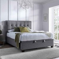 Fairfax Fabric Ottoman Storage King Size Bed In Marbella Grey