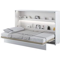Cadillac Horizontal Wall High Gloss Small Double Bed In White