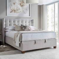 Boone Fabric Ottoman Storage King Size Bed In Maskat Clay