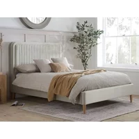 ASC Blair Warm Stone Fabric Bed Frame - 5ft King Size