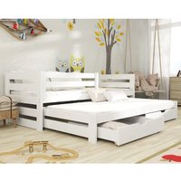 Keene Wooden Day Bed With Foam Mattress And Trundle In White