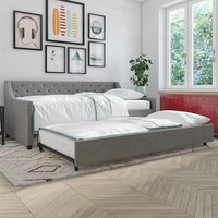Heron Linen Fabric Sofa Bed In Grey