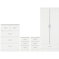 Mack Wooden Bedroom Set With 2 Doors Wardrobe White Gloss Front