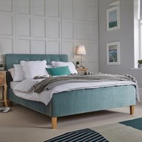Piera Velvet King Size Bed In Aqua