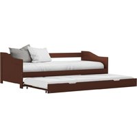 Atwater Wooden Pull Out Sofa Bed In Dark Brown