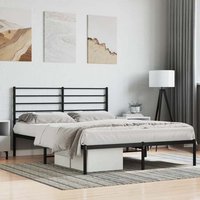 Eldon Metal Small Double Bed With Headboard In Black