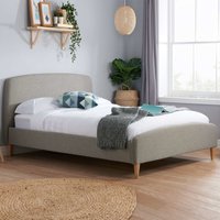 Quebecor Fabric Double Bed In Grey