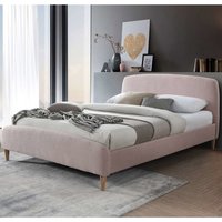 Otaola Fabric King Size Bed In Pink