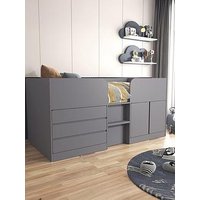 Very Home Bailey Mid Sleeper Bed With Mattress Options (Buy &Amp; Save) - Grey - Fsc&Reg; Certified - Bed Frame With Premium Mattress