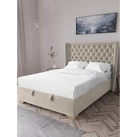 Very Home Franklin Velvet Lift Up Ottoman Bed With Mattress Options (Buy &Amp; Save!) - Bed Frame With Microquilt Mattress