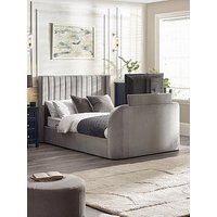 Julian Bowen Clara Side Lift Ottoman Storage Tv Bed - Fits Up To 43 Inch Tv - Light Grey - Double