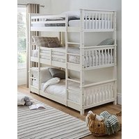 Very Home Novara White Triple Bunk Bed With Mattress Options (Buy &Amp; Save!) - White - Fsc&Reg; Certified - Bed Frame With Premium Mattress
