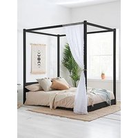 Birlea Darwin Four Poster Bed Frame - Black - Double