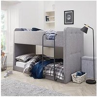 Very Home Charlie Fabric Bunk Bed With Mattress Options (Buy And Save!) - Grey - Bunk Bed Frame With 2 Standard Mattresses