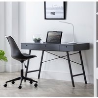 Trianon - 3 Drawer Desk - Grey - Wooden - Happy Beds